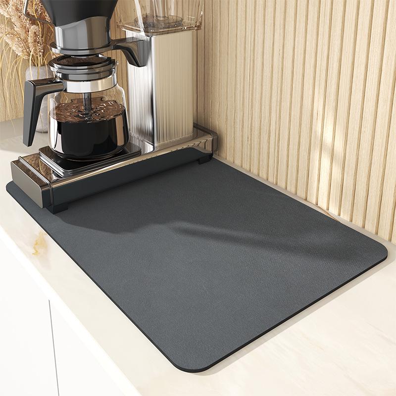 Minimalist Solid Color Absorbent Quick-Dry Coffee Maker Mat for Kitchen Countertops and Dining Tables