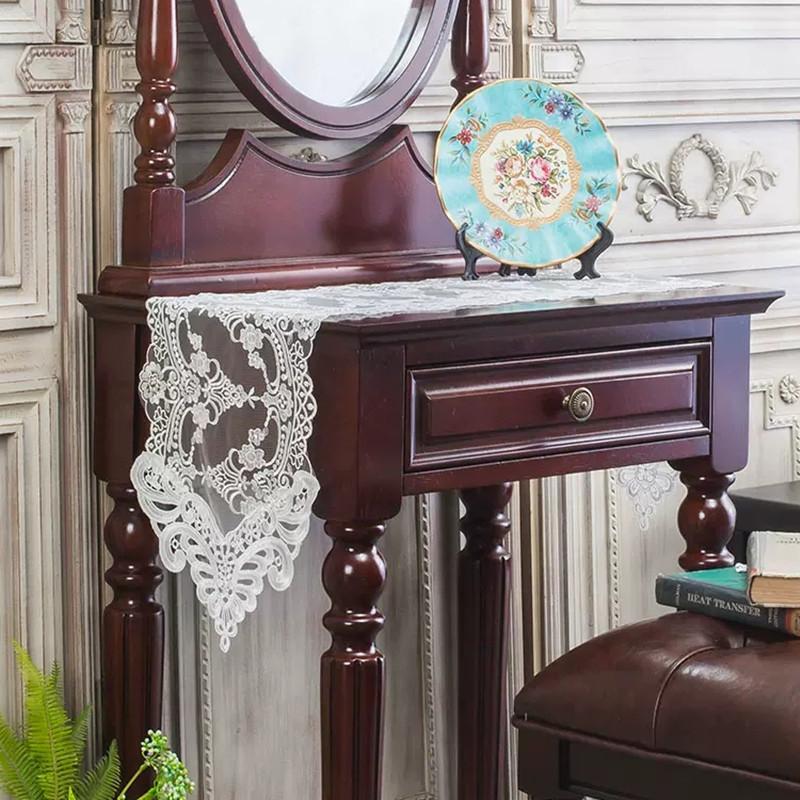 Изысканный тюль кружево вышитый дорожка для стола коврики флаг европейский стиль настольная подставка бордадо рождественское свадебное украшение