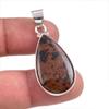Natural Mahogany Red Obsidian Gemstone 925 Solid Silver Gift Pendant 1.5" B2L59