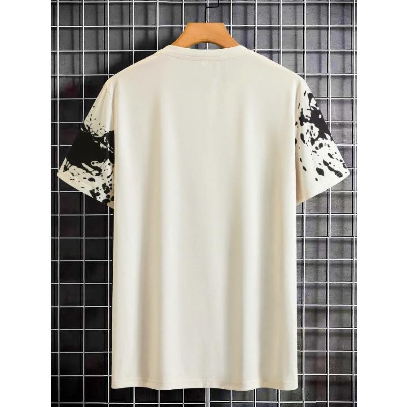 Модная повседневная мужская футболка с принтом в виде брызг чернил и бабочки, удобная, дышащая, быстросохнущая футболка с коротким рукавом