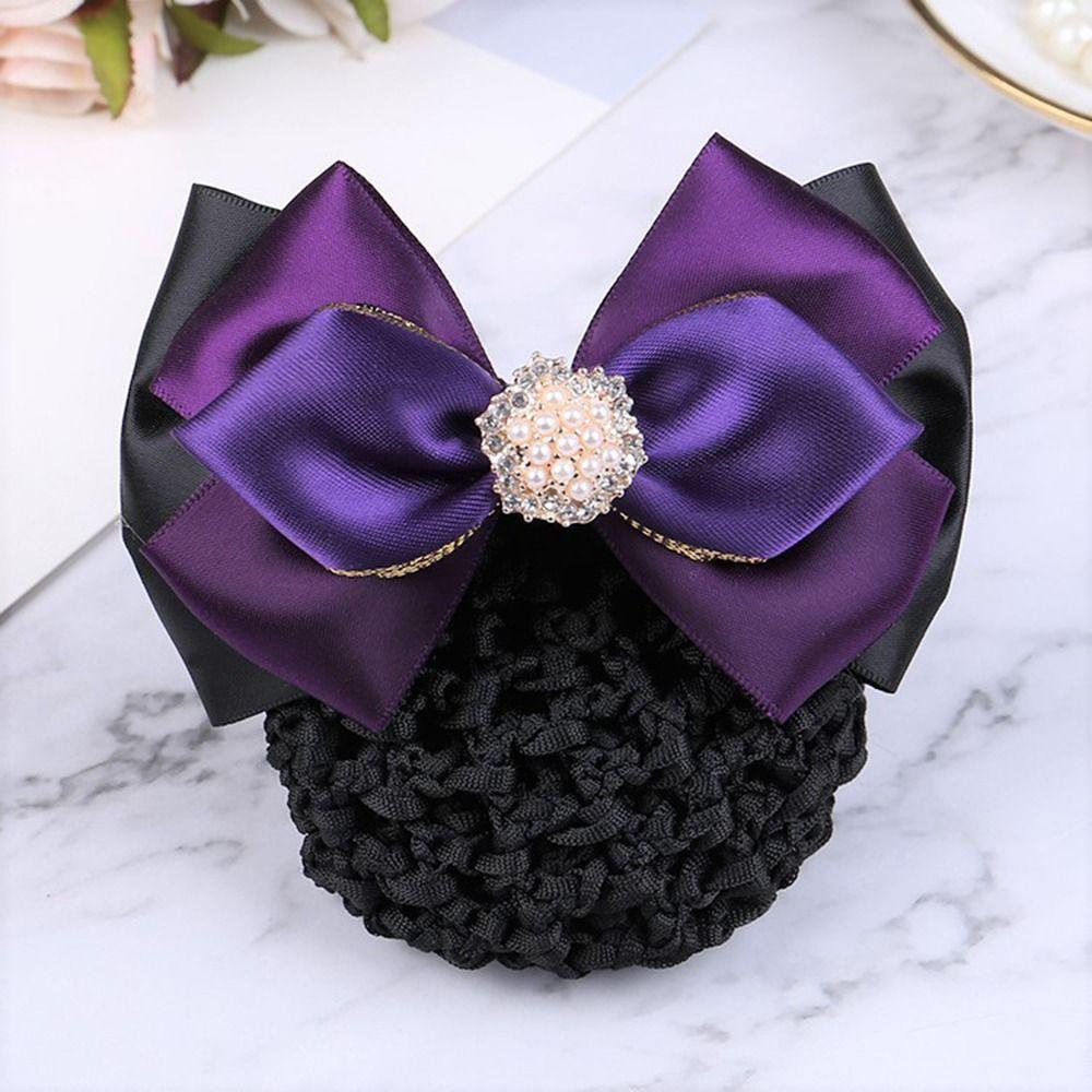 Hotel For Girls For Women Ponytail Clip Hairgrips Cover Net Bowknot Spring Clip Korean Bun Snood