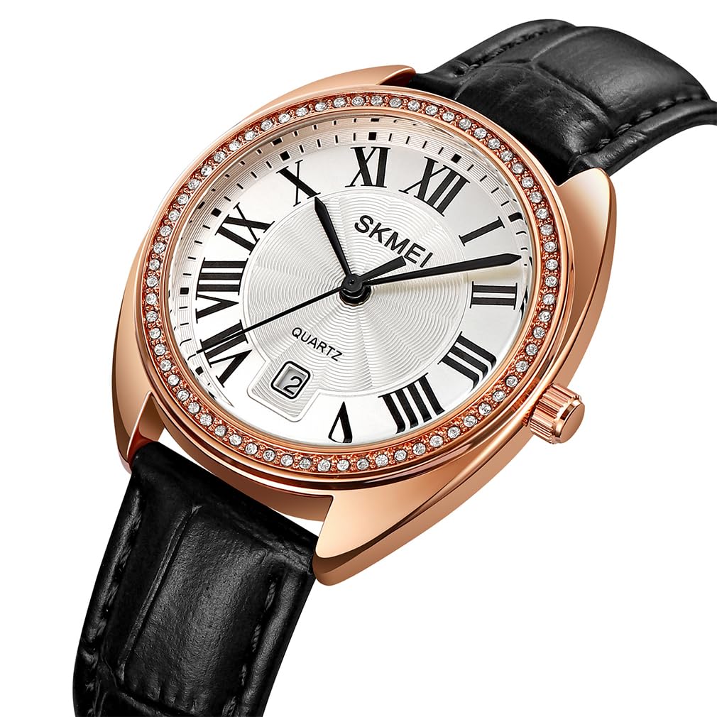 Stylish Watch with Leather Casual and Business Simple and Designer Analog Perfect Gift for High School Students Women's Strap, Style, Lightweight,