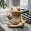 Медитативная лягушка, 3D-печатная, забавная, дзен, йога, лягушка, садовая статуэтка со средним пальцем, для стола, полки, домашнего офиса, патио, декор