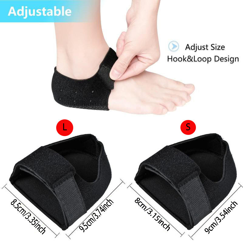 1 Pair Of Heel Protection Sleeves Shock-absorbing Pressure Height Increasing Pad Silicone Anti Slip Half Pad
