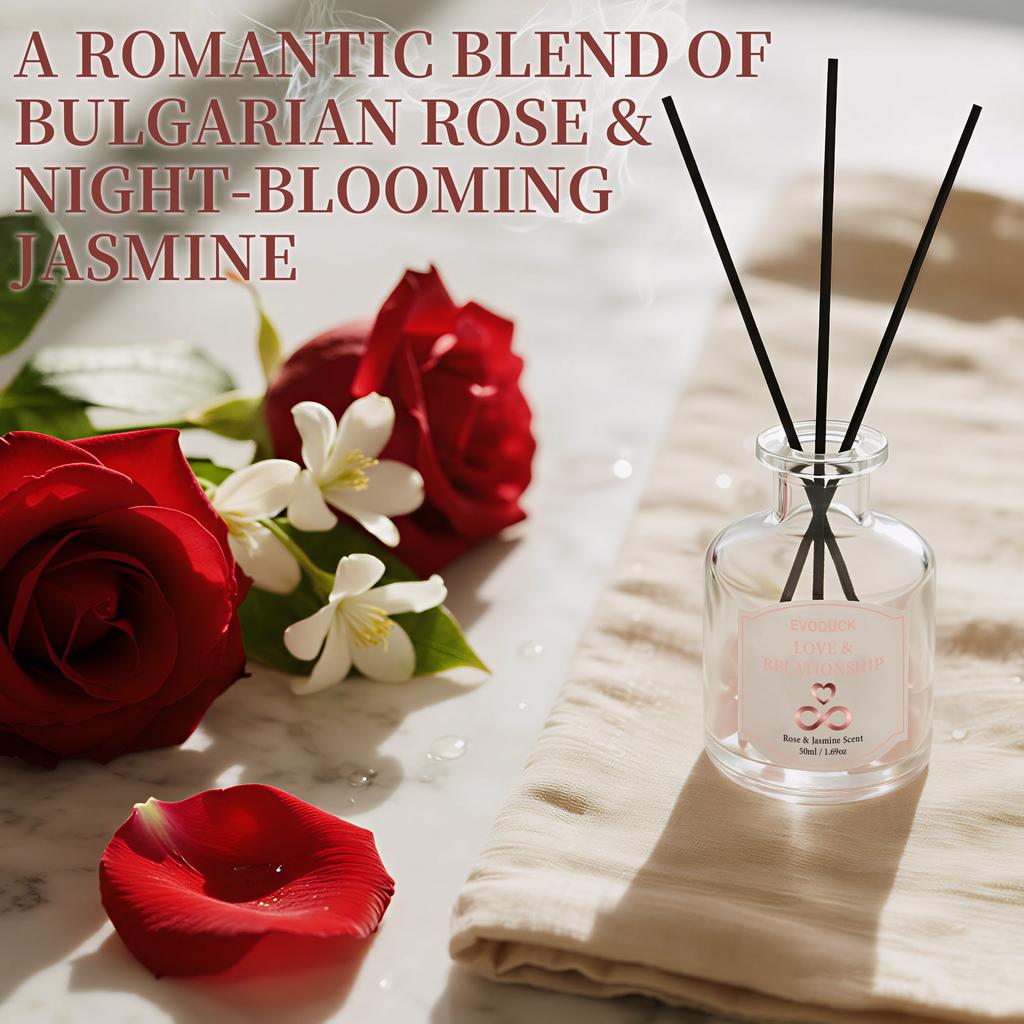 Flameless Reed Diffuser Set - Bottle With Essential Oil & Rattan Reeds | Car Air Freshener ,winter Christmas Gift,gift for Woman