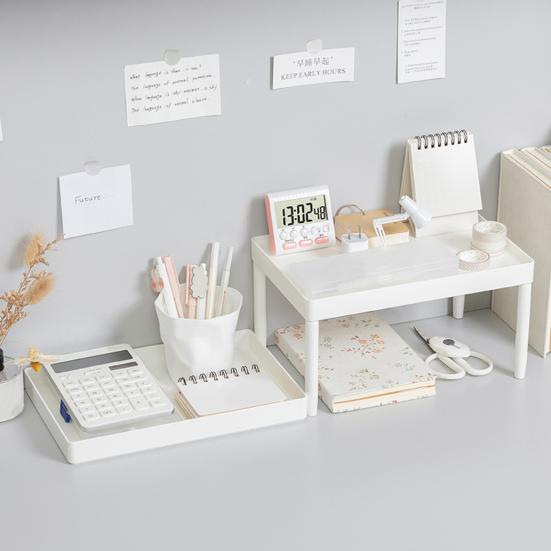 Полка для хранения, многофункциональный двухслойный пластиковый настольный органайзер для косметики и всякой всячины для дома