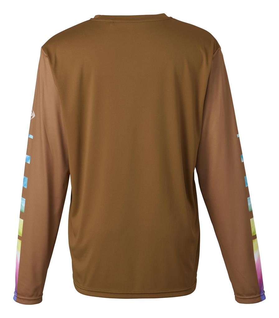 Футболка Dunlop Tennis Wear Badminton с длинным рукавом, впитывающая влагу, быстросохнущая, с защитой от ультрафиолета DAL8403 2024SS Brown M [DUNLOP]