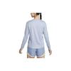 Nike Dri-FIT однотонная круглая горловина быстросохнущая повседневная футболка с длинным рукавом женские топы светло-голубые FB4298-440