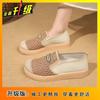 2025 Spring and Summer New Xiaoxiangfeng Fisherman Shoes Women's One-pedal Women's Shoes Mesh Breathable Flat Shoes Versatile Single Shoes