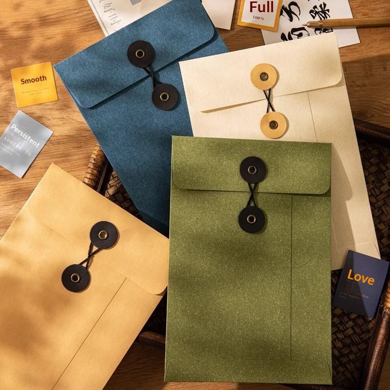 A5 Vintage Kraft Paper Envelopes String Tie Closure for Bachelorette Party Invitation Card Small Gift Enclosure