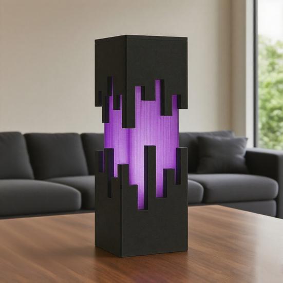 Futuristic Night Light 3D Printed Cyberpunk LED Desk Lamp with Remote Control Contemporary Decorative Bedside Lamp Gift for Cyberpunk Enthusiasts