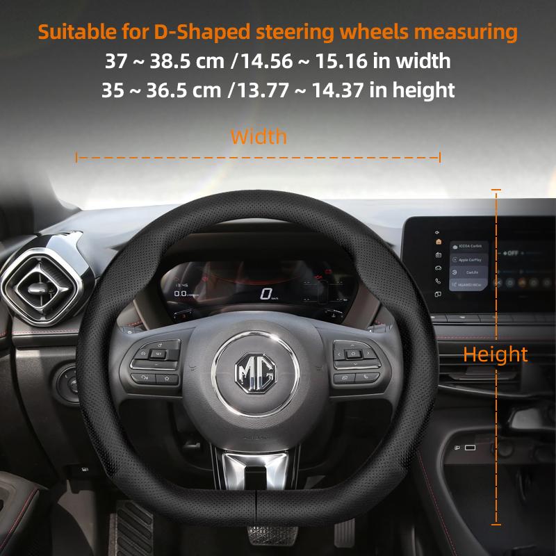 Suitable for Mg Ultra-Thin Breathable Leather Steering Wheel Cover Suitable for Zs Mg3 Hybrid Luxury 2025 One Mg4 Mulan Hs 5 6 Hector Gt Zt 4