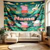 Custom Name Personalized Peppa Pig Print Tapestry, Wall Art Decor, Bedroom, Dorm, Apartment, LivingRoom, Party Backdrop, Gift for Birthday