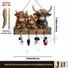 Highland cow-shaped wall-mounted key rack 2D bull head animal wooden towel and