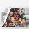Райан Рейнольдс Коллаж Актер Плед Фото для Фанатов Смешной Пушистый Смешной Мягкий Плед для Кровати Дивана Текстиль Декор Дивана