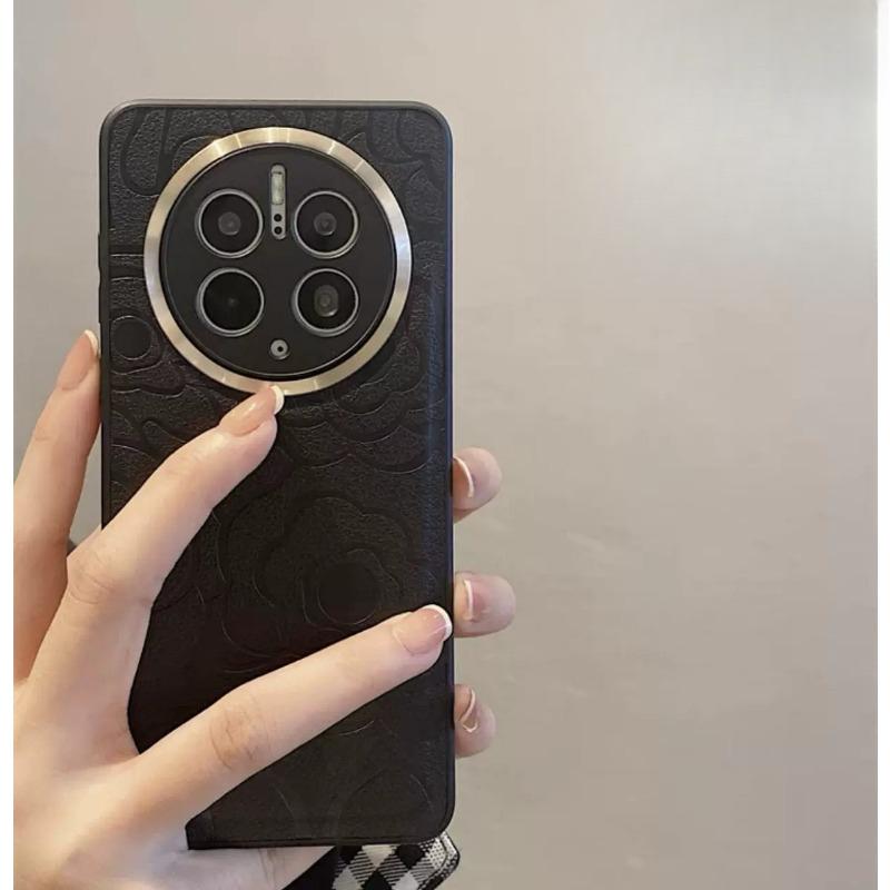 Подходит для кожаного чехла для телефона Huawei Mate70pro 'Камелия', Металлическое зеркало, Защитный чехол с полной упаковкой HONOR 200, Magic7