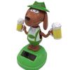 Solar Powered Dancing Beer Dog Car Ornament Office Decor Kids Gift Swing Dance Toy