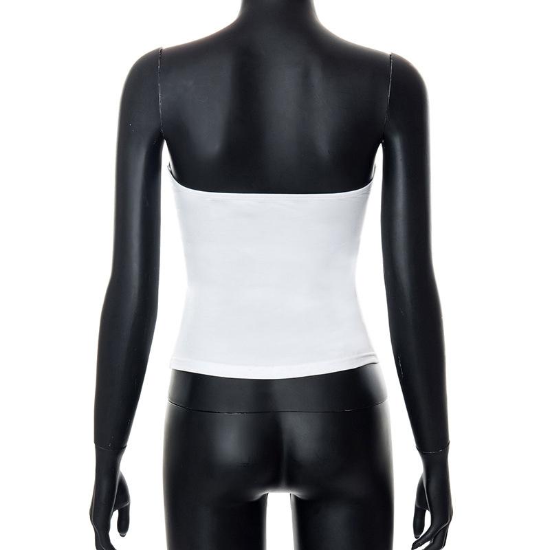 Y2k Корсет без бретелек Топы Летние белые майки с открытыми плечами Женский топ без рукавов Сексуальная облегающая одежда-бюстье