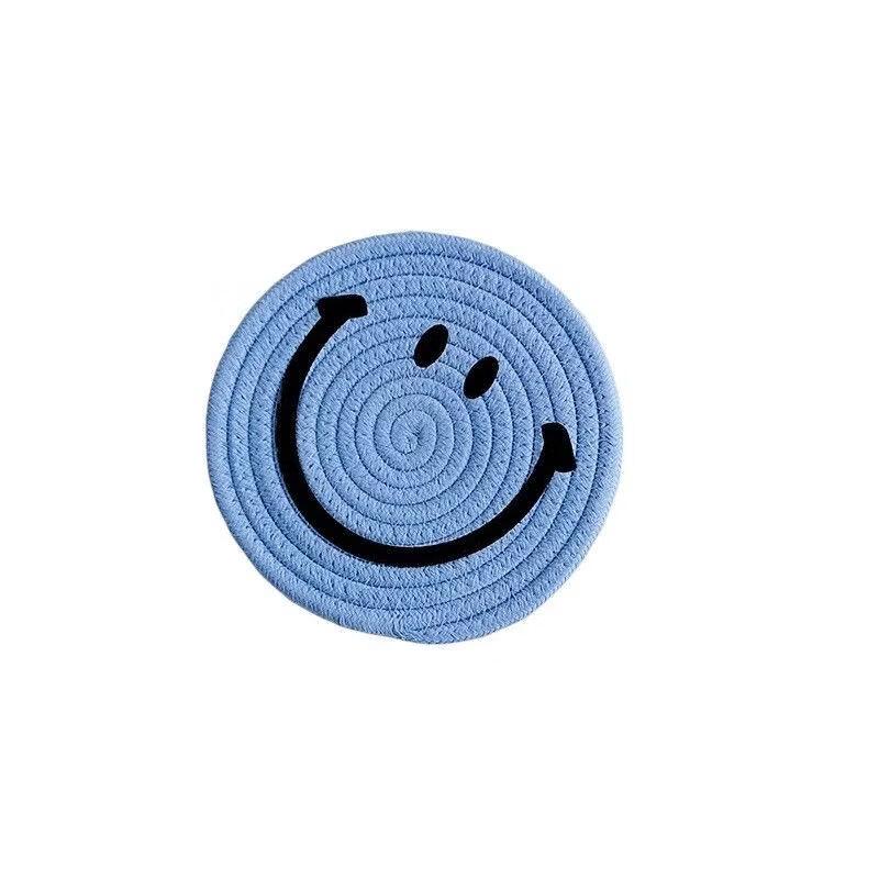 Abay Smiley Face Cotton Rope Coasters & Placemats