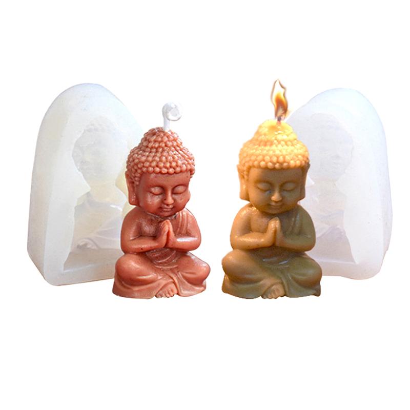 3D Maitreya Silicone Candle Mold Diy Church Buddha Making Plaster Epoxy Resin Aroma Soap Chocolate Baking Molds Home Decoration