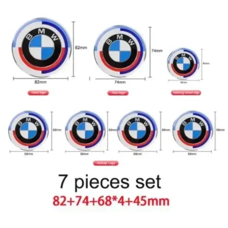 7 шт. Эмблема 50-го рабочего Значок Логотип Наклейка Автомобиль Передний капот Задняя крышка багажника Автоаксессуары Для BMW 82 мм 74 мм 68 мм 45 мм 56 мм