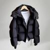 Womens Oversized Hooded Cotton Puffer Jacket 2026 Solid Color Casual Warm Coat Daily Wear