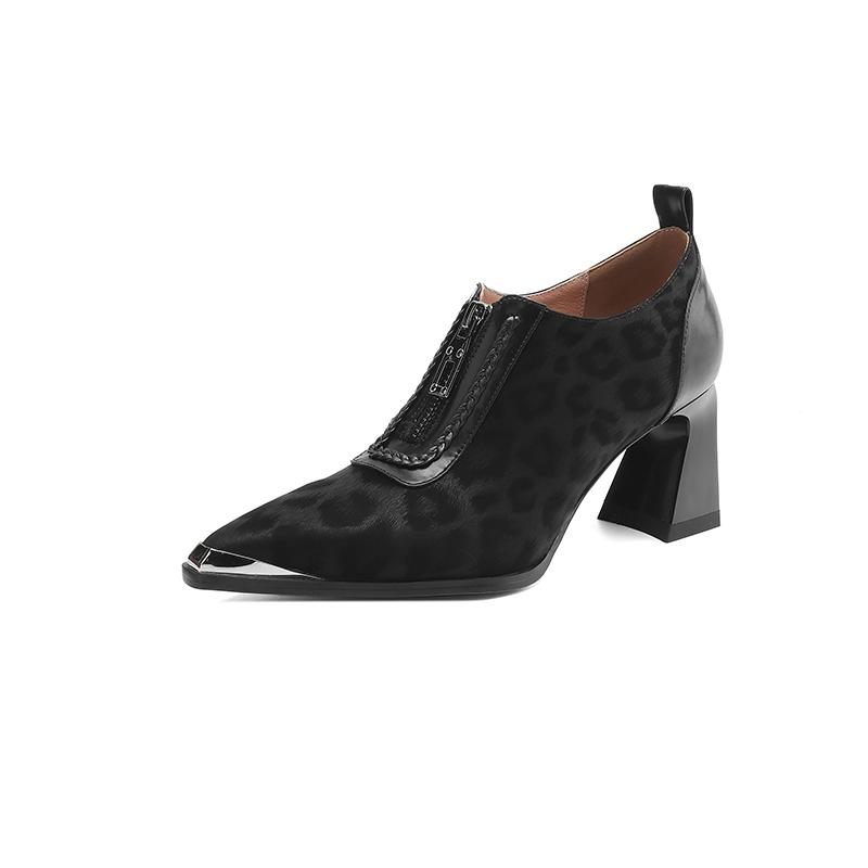 Модная новая весенняя обувь из коровьей кожи с леопардовым принтом с острым носком для женщин, модные женские туфли-лодочки, женская обувь на толстом каблуке, лоферы, туфли на высоком каблуке