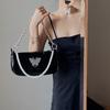 Designer Underarm Bag  Summer New PU Butterfly Pattern Pearl Chain Glossy Lacquer Leather One Shoulder Crossbody Bag