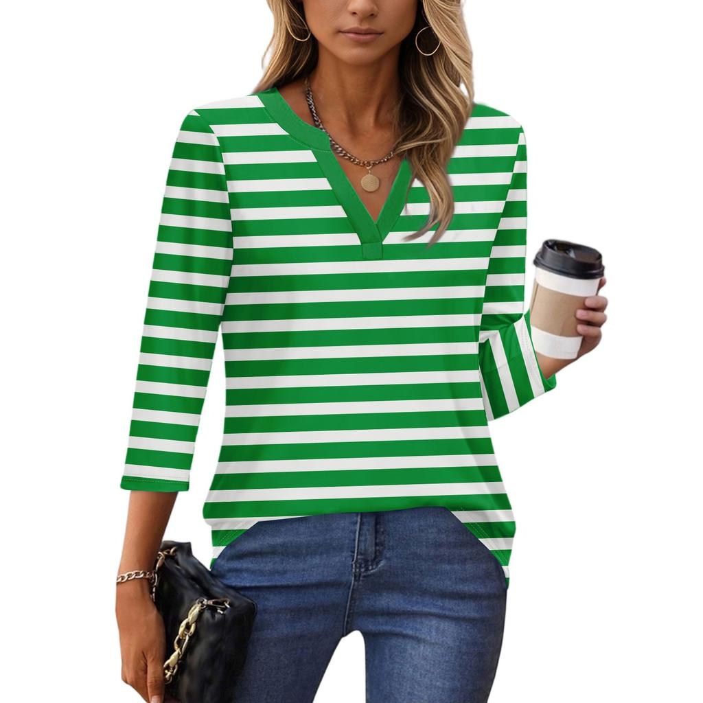 Рубашки с рукавом 3/4 для женщин, футболки, блузки, повседневные базовые топы больших размеров, пуловер, женские туники-блузки