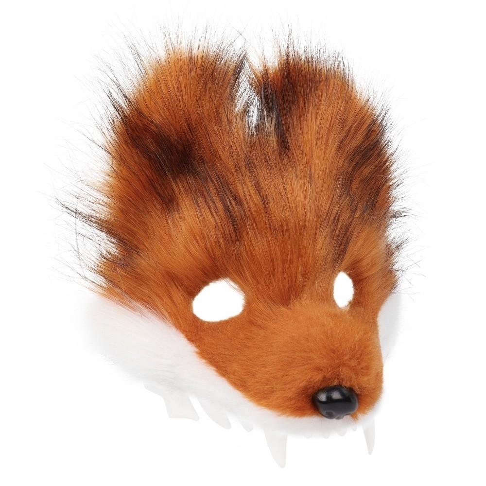Plush Faux Fur Fox Mask Furry Ears Furry Mask Gifts Animal Mask  Halloween Party