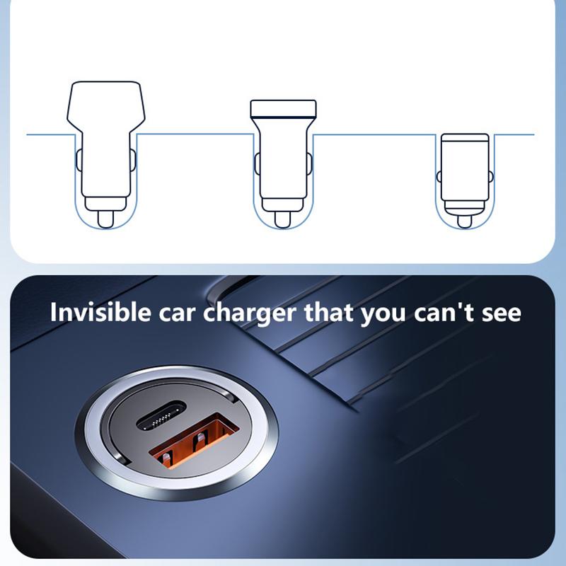 Автомобильное зарядное устройство 100 Вт, двухпортовый адаптер для супербыстрой зарядки, быстрая зарядка Pd Qc 3.0 для iPhone, Samsung, Xiaomi, Huawei, автомобильный адаптер