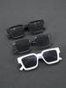 3PCS Men Shades Fashion Plastic Square Hollow Out Frame Women Sunglasses For Daily Life Eyewear Accessories.