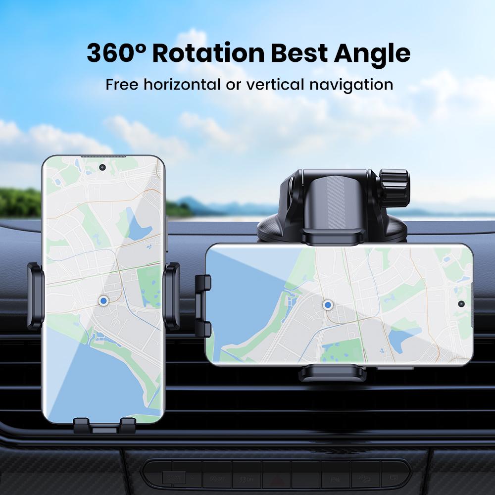 TOPK Adjustable Car Phone Holder Dashboard Mount 360 Rotation for iPhone 17 16 15 ProMax SamsungS25 Ultra Hands Free Automobile