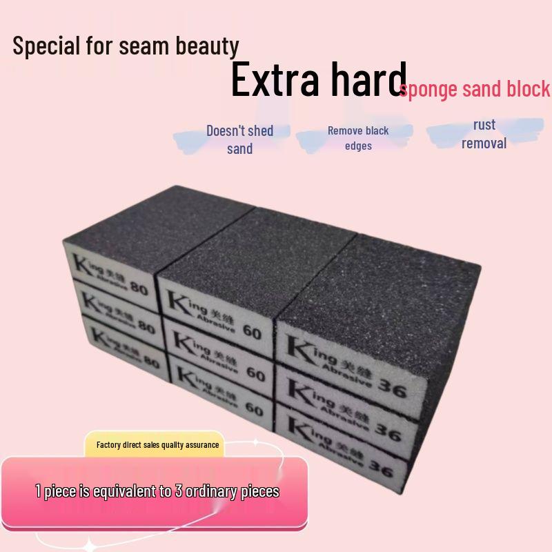 Diamond Grit Caulk & Tile Cleaning Tool - Wear-Resistant Sponge Sanding Block