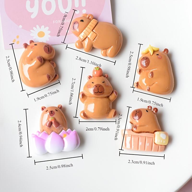 Набор из 6 шт. мультяшных магнитов на холодильник с тематикой животных капибар. Милые, забавные, декоративные магниты на холодильник. Декоративная доска для записей.