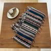 1 шт. Многоцветный графический шерстяной вязаный шарф в стиле Fair Isle с кисточками, мягкий, морозостойкий, универсальный шарф-снуд