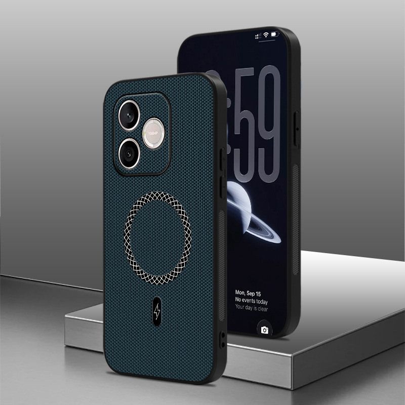 Чехол для Honor 600e / 600 Lite Роскошный Магнитный Матовый Кожаный Чехол с Треугольным Рисунком, Безопасный для Кожи, Ударопрочный, Для Magsafe