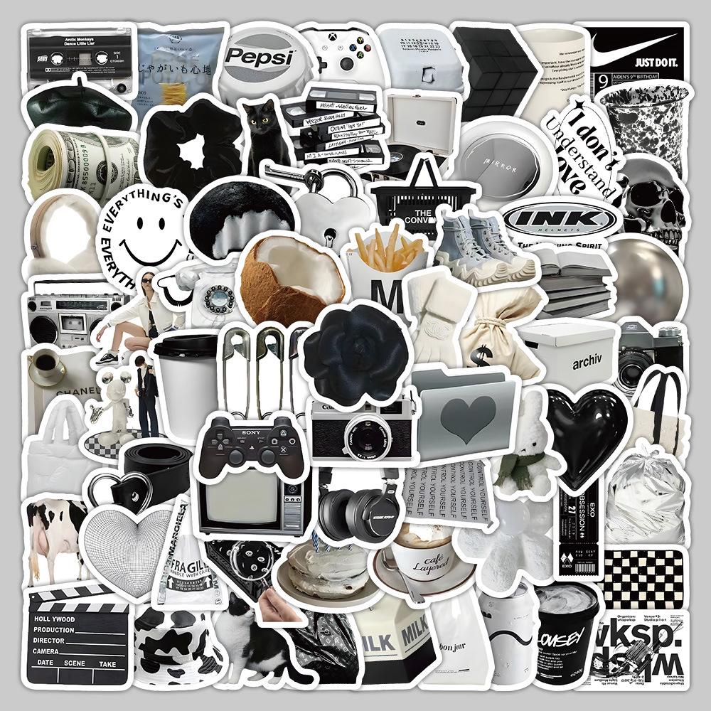 60 листов многоцветных наклеек в стиле ИНС: Реалистичные маленькие объекты в синем, розовом, фиолетовом, желтом и зеленом цветах