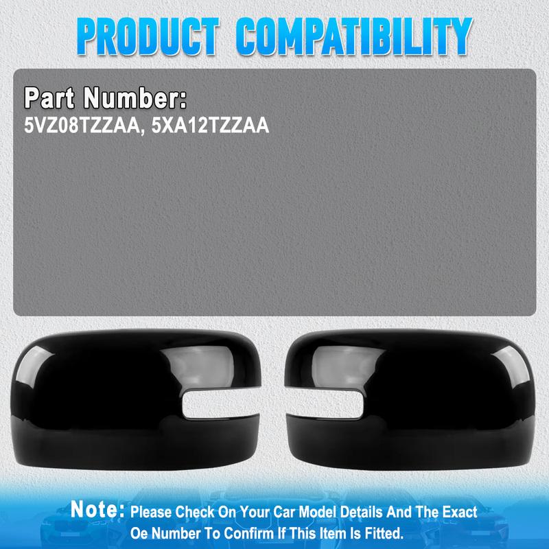 For Jeep Renegade 2016 2017 2018 Glossy Black Rearview Mirror Cover Side Door Mirror Caps 5VZ08TZZAA 5XA12TZZAA