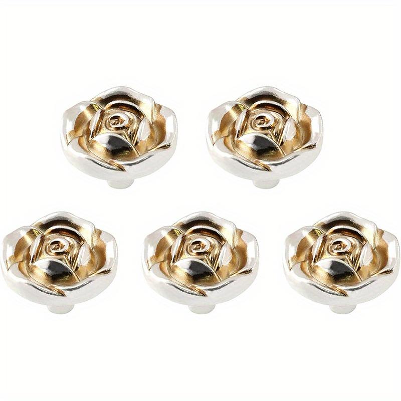 5 штук ручек-роз из античного серебра из цинкового сплава, винтажные ручки для ящиков комода/шкафа для шкафов и предметов для дома, сделанных своими руками