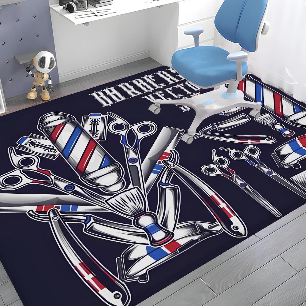 Barber shop retro Floor Mat Bathroom Mat Kids Room Bedroom Decoration Balcony Anti-Slip Doormat Living Room Welcome Rug