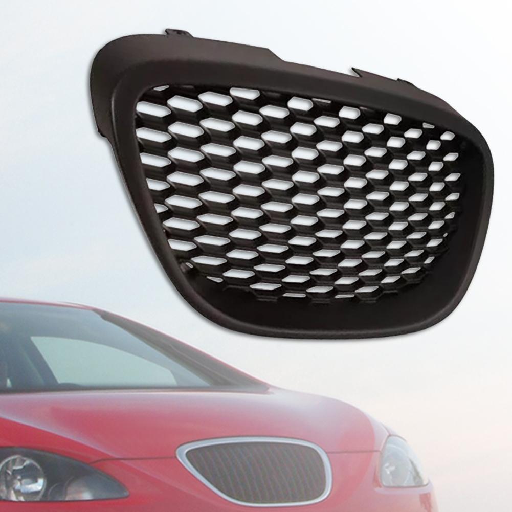 Black Mesh Debadged Grill Grille Mesh Badgeless Sport Racing Grill Compatible with Seat Leon MK2 1P 2006-2009