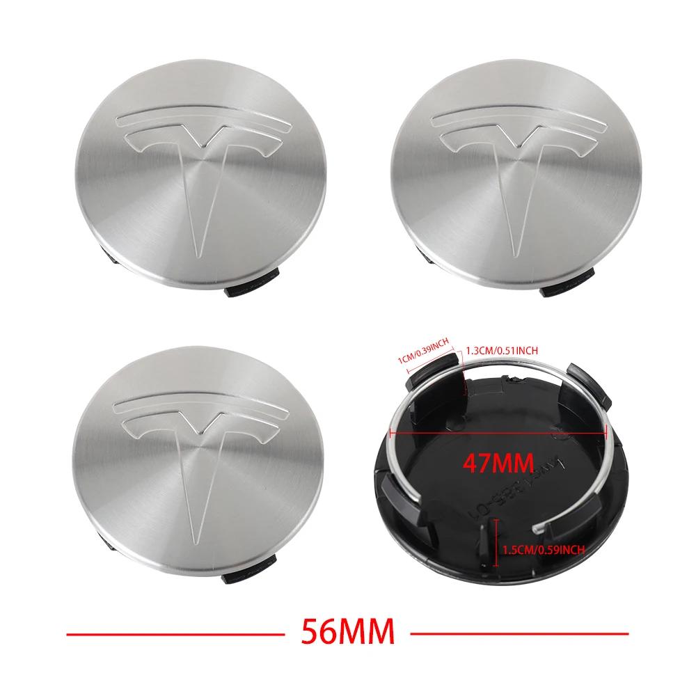 4pcs for Tesla Model 3 Model Y Badge Covers Hub Caps 4pcs 56mm Hub Center Caps for Tesla Model Y X S 2023 Auto Accessories Style