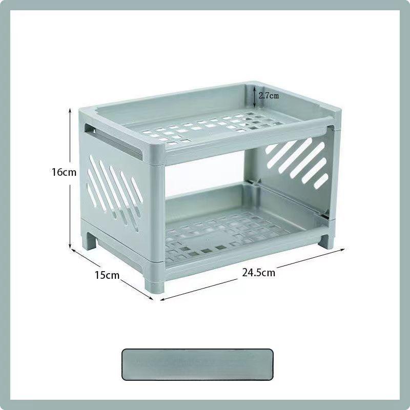 1 ПП Настольная Двухъярусная Стойка для Хранения Прямоугольное Хранение для Студенческих Офисных Столов Косметика Канцелярские товары Стойка для Хранения