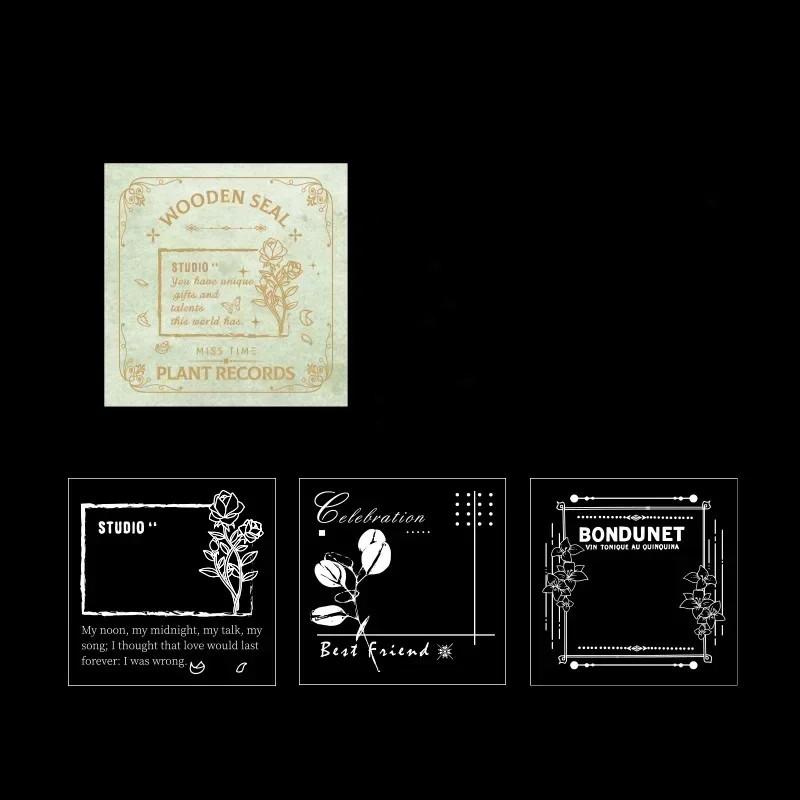 3 Style/set Retro Wooden Stamp Retro European Asethetic Lace Floral Star Wooden Stamp for Student DIY Decorative Scrapbook