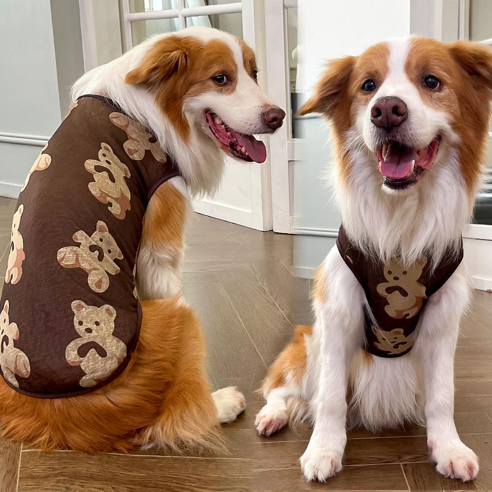 Большая Собака Домашнее Животное Летний Кот Жилет Одежда Принадлежности Собака Кот Плюшевый Мишка Доу Корги Золотистый Ретривер Одежда для Собак