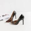 Summer Leopard Pointed Toe High Heels Women Shallow Mouth Single Shoes Gradient Nightclub Sexy Womens Pumps 6-10Cm Heels