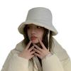Portable Women Fisherman Hat Windproof Panama Caps Korean Down Cotton Bucket Hats  Autumn Winter