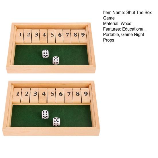 2 шт. настольная игра «Закрой коробку» с 4 кубиками для 2 игроков для детей и взрослых