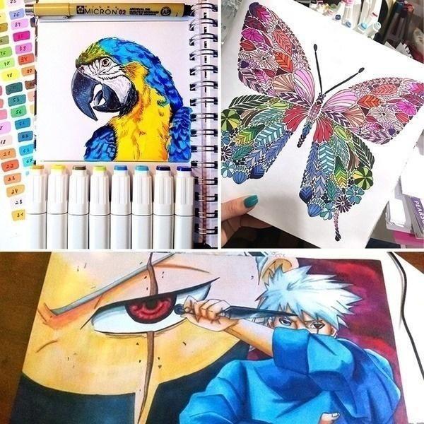 120/80/60 Цветная спиртовая ручка-маркер, Детская двусторонняя ручка для эскизов. Маркер для эскизов. Художественный маркер. Студенческие канцелярские принадлежности.